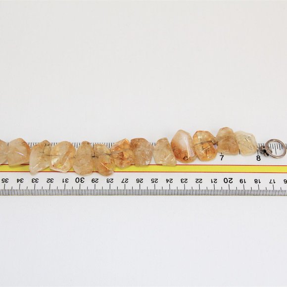 Polished Citrine Nugget Sterling Silver Bracelet - Picture 12 of 14